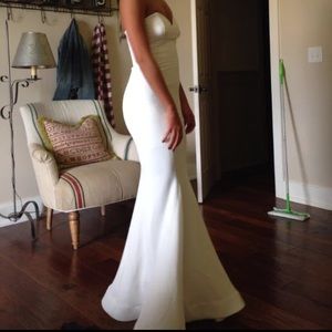 White mermaid sweetheart prom wedding dress